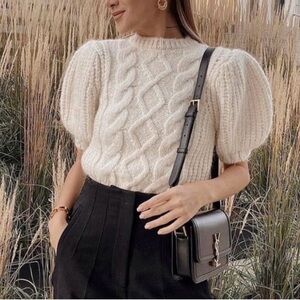 Zara Cream Cable Knit Sweater